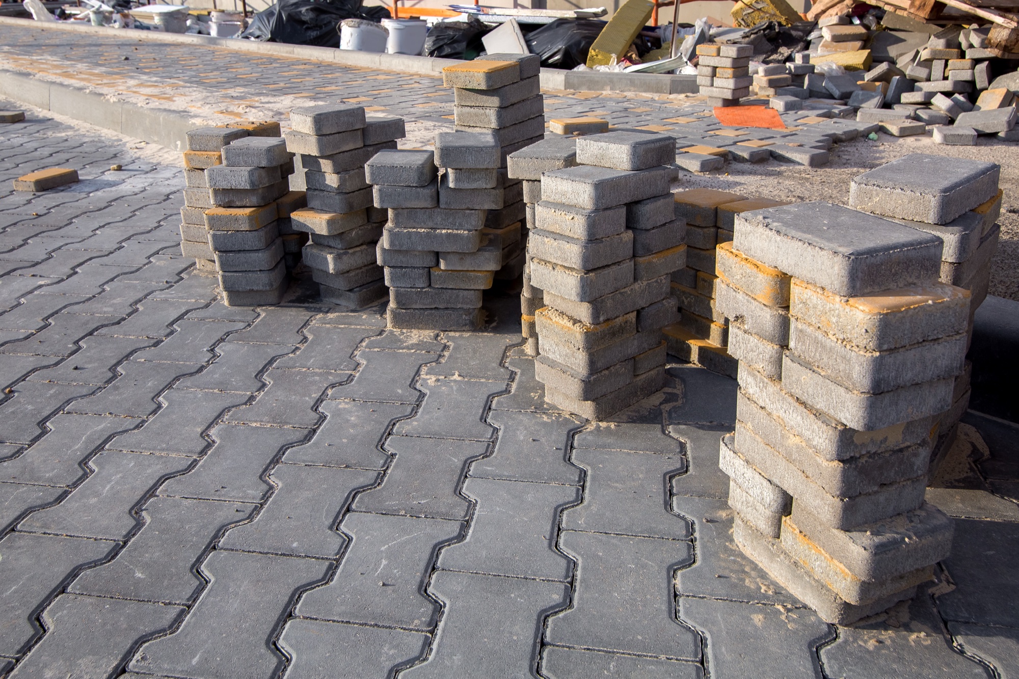 Machine compressed cement bricks